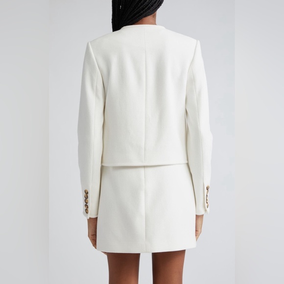 New! Veronica Beard Isola Blazer Jacket Off White Cream Ivory Cotton Size 14 - Picture 2 of 15